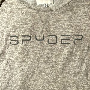 Spyder Women’s Gray Print Long Sleeve Crew Neck Logo Active Top Size M